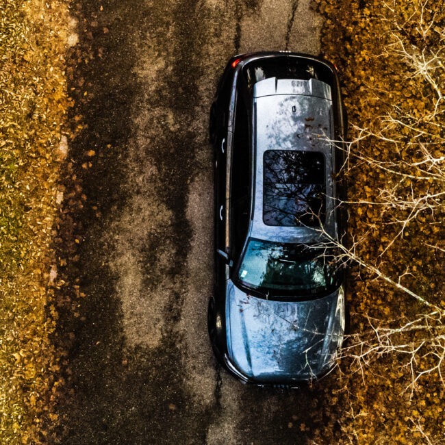 Photo d'une Audi RS6 dans la forêt